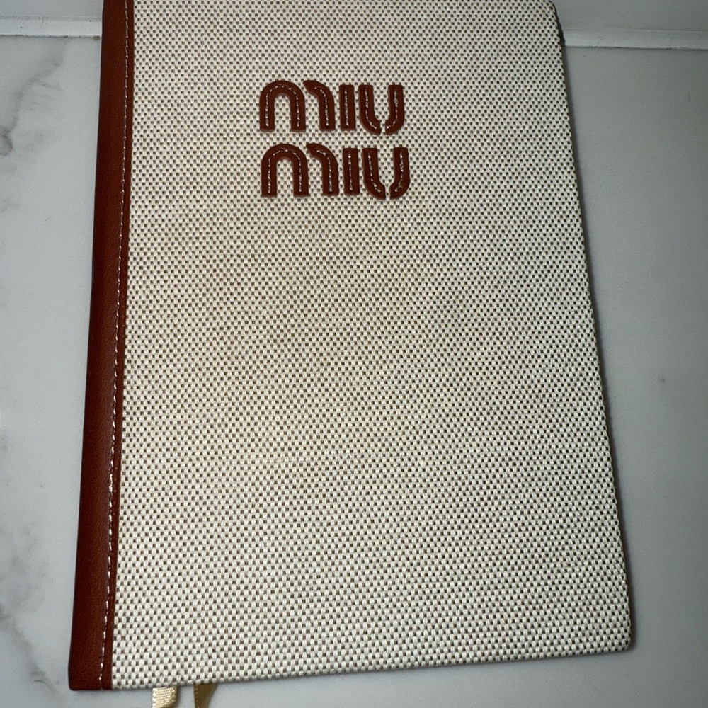New Miu Miu White and Brown Notebook